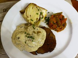 Escalope de seitan (seasonal plate) at Le Potager du Marais - Saint Paul in Paris