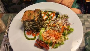 spinach lasagna at Le Potager du Marais - Saint Paul in Paris