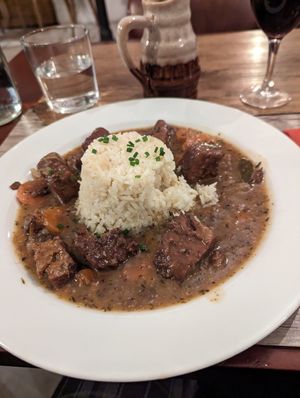 Seitan stew with almond rice at Le Potager du Marais - Saint Paul in Paris