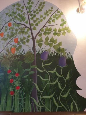 Wall painting at Le Potager du Marais - Saint Paul in Paris