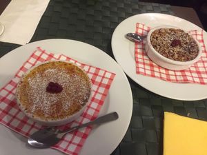 Créme brûlée & red berries crumble at Le Potager du Marais - Saint Paul in Paris