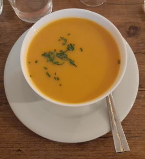 Squash butternut soup at Le Potager du Marais - Saint Paul in Paris