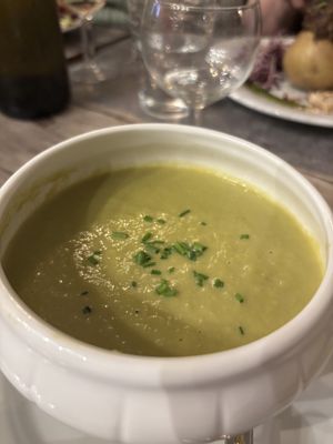 Asparagus soup - amazing   at Le Potager du Marais - Saint Paul in Paris