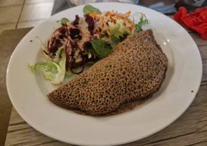 Filled buckwheat pancake with salad at Le Potager du Marais - Saint Paul in Paris