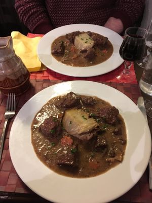 Vegan ‘beef’ (seitan) bourguignon at Le Potager du Marais - Saint Paul in Paris