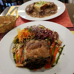Lasagne and boeuf bourguignon at Le Potager du Marais - Saint Paul in Paris