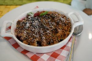 Cruble with chestnut flour.  at Le Potager du Marais - Saint Paul in Paris