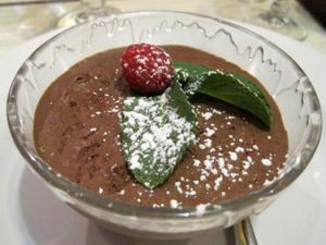 Chocolate mousse with really impressive texture. Worth dying for. at Le Potager du Marais - Saint Paul in Paris