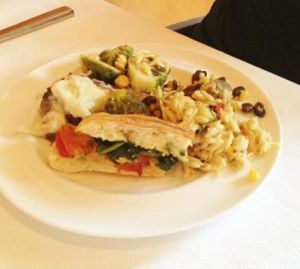 A loaded plate of vegan yumminess at Jill's Restaurant in Boulder