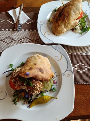 Falafel pita at Kahvila Helgas in Loviisa