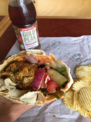 Vegan falafel pita at Pita Pit in Hudson