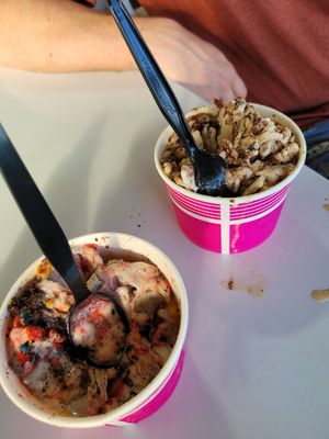 Forgot to take a pic before starting to devour it LOL. Used to be way prettier at Curly Cream Rolled Icecream in Destin