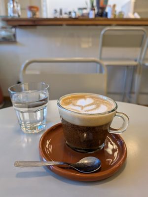 Cortado con leche de castaña at Barro Café - Zapiola in Buenos Aires