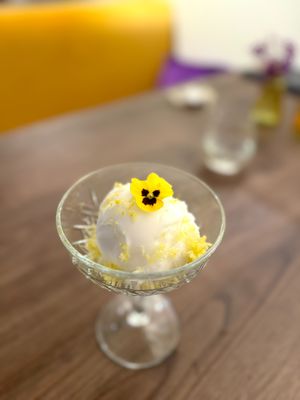 Lemon sorbet at Gastro Hub in Helsinki