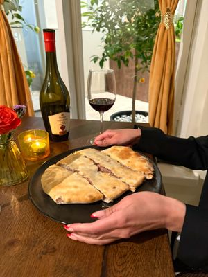 Lobiani: Georgian pastry filled with spiced mashed beans at Gastro Hub in Helsinki