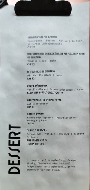 there seem to be no vegan desserts at Brewhouse in Winterthur