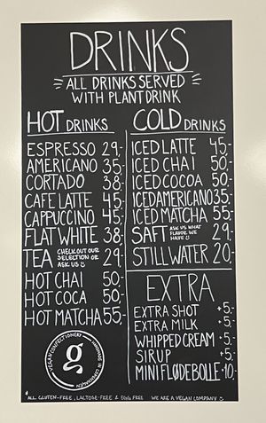 Drink menu  at Glean - Fisketorvet in Copenhagen