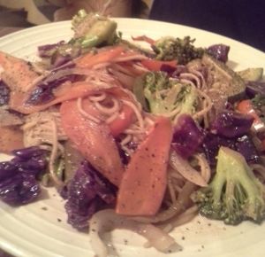 Stir Fry over pasta at Cafe Con Leche in Newtown