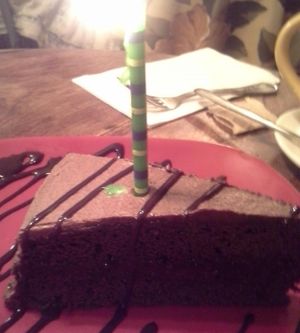 vegan chocolate cake at Cafe Con Leche in Newtown