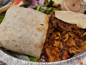 Vegan mole burrito at Cafe Con Leche in Newtown