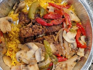 Vegan "cheikan" marsala at Cafe Con Leche in Newtown