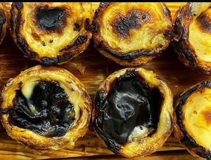 Vegan nata at Porto Vegan Market in Porto