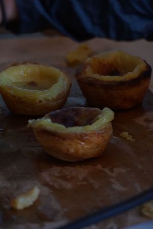 Pastel de nata vegan at Porto Vegan Market in Porto