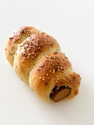 Vegan sausage roll from Spicyvegg  at Porto Vegan Market in Porto