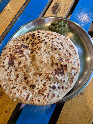 Aloo paratha at Gupp Shupp @ Chai Shai in Leh