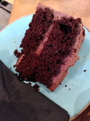 Chocolate cake (June 2024) at Caffi Tŷ Maenan in Machynlleth