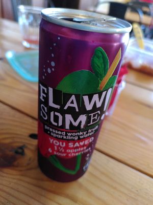 Wonky fruit water (February 2025) at Caffi Tŷ Maenan in Machynlleth