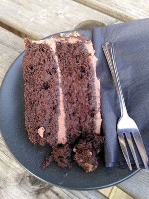 Chocolate cake (February 2025) at Caffi Tŷ Maenan in Machynlleth