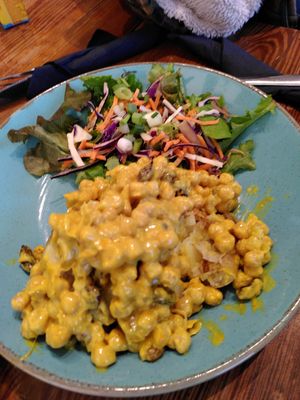 Coronation chickpea baked potato (November 2025) at Caffi Tŷ Maenan in Machynlleth