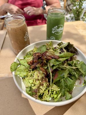 Green salad had a delicious dressing  at Naval Brunch  in Skiathos