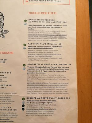 Vegan pasta at Gelatone - Trattoria Pizzeria in Lestartit