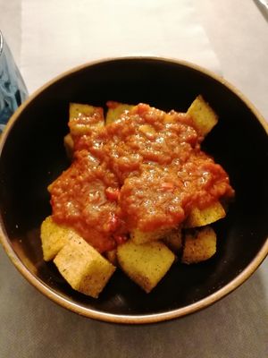 Polenta bravas at Gelatone - Trattoria Pizzeria in Lestartit