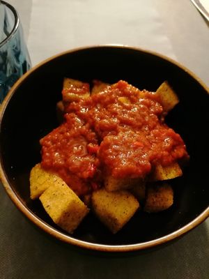 Polenta bravas at Gelatone - Trattoria Pizzeria in Lestartit