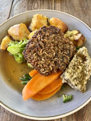 Vegan roast dinner   at Frosts Garden Centres in Bedford