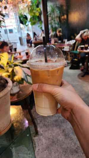Iced Latte With Oat Milk at Café-Flor / Bar 21 in New York City