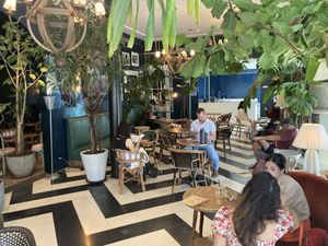 Inside cafe  at Café-Flor / Bar 21 in New York City