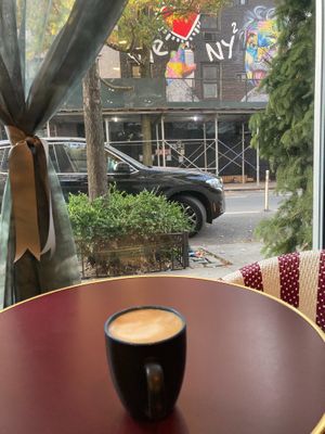 Almond latte at Café-Flor / Bar 21 in New York City