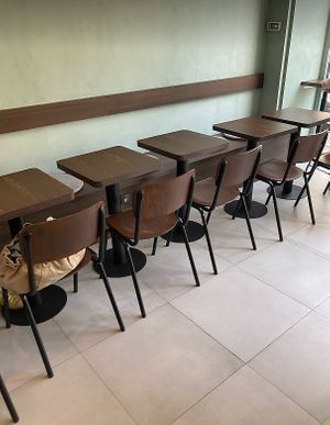 Inside seating at Kun Café in Paris