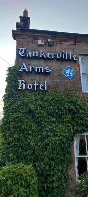 What it looks like. Plenty parking and seating both inside and out. Dog, children and walking boots welcome!😂 at The Tankerville Arms in Alnwick