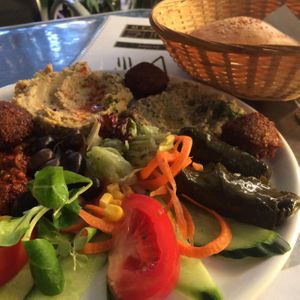 Arabic plate (without tsatsiki and goat cheese) at Cafe Merkur in Vienna