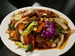 Chili garlic w/ mock duck  at Mon Thai Santa Fe in Denver