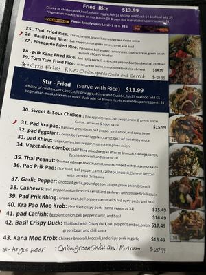 Menu  at Mon Thai Santa Fe in Denver