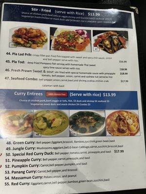 Menu  at Mon Thai Santa Fe in Denver