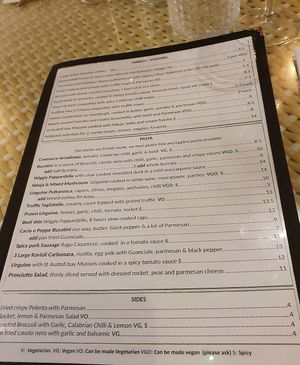 Old menu - it's changed recently at Sauce and Flour in Maidenhead