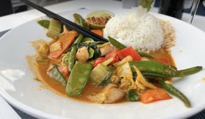 Vegan stir fryy  at Aja 30A in Inlet Beach