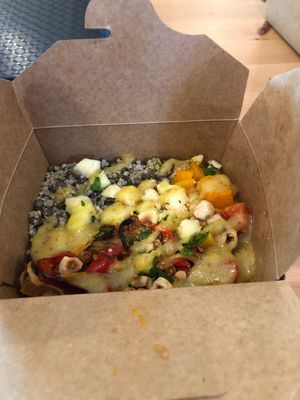 Pumpkin quinoa boxed salad - awesome at Green Bear Coffee - La Canebiere in Marseille